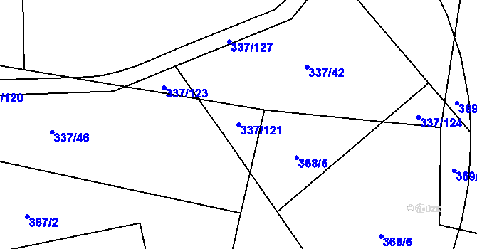 Parcela st. 337/121 v KÚ Čestlice, Katastrální mapa