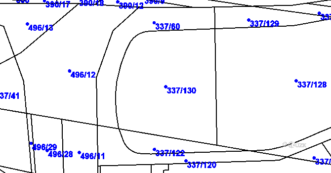 Parcela st. 337/130 v KÚ Čestlice, Katastrální mapa