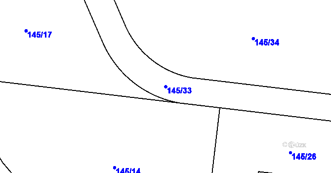 Parcela st. 145/33 v KÚ Čestlice, Katastrální mapa