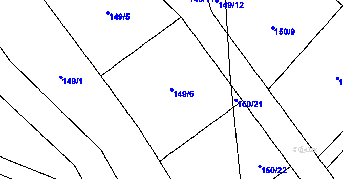 Parcela st. 149/6 v KÚ Čestlice, Katastrální mapa
