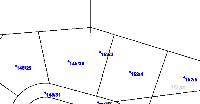 Parcela st. 152/3 v KÚ Čestlice, Katastrální mapa