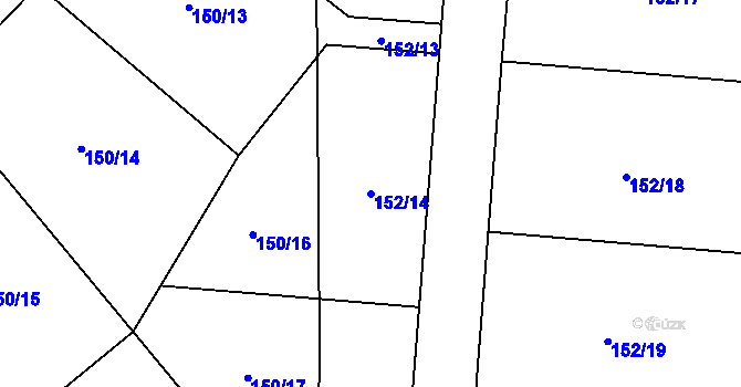 Parcela st. 152/14 v KÚ Čestlice, Katastrální mapa