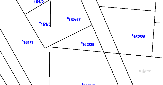 Parcela st. 152/28 v KÚ Čestlice, Katastrální mapa