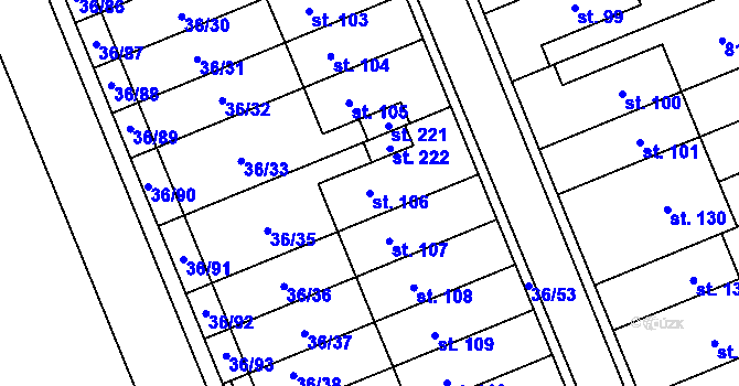 Parcela st. 106 v KÚ Nupaky, Katastrální mapa