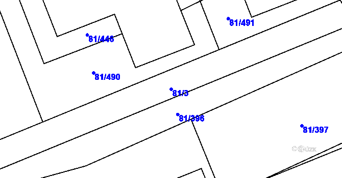 Parcela st. 81/3 v KÚ Nupaky, Katastrální mapa