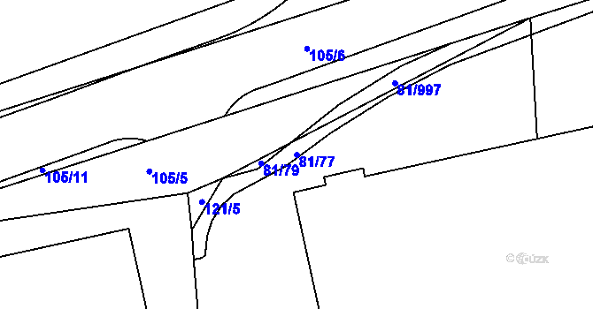 Parcela st. 81/77 v KÚ Nupaky, Katastrální mapa