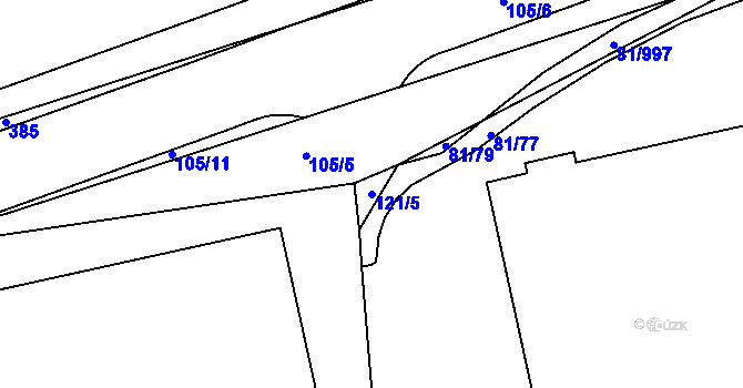 Parcela st. 121/5 v KÚ Nupaky, Katastrální mapa
