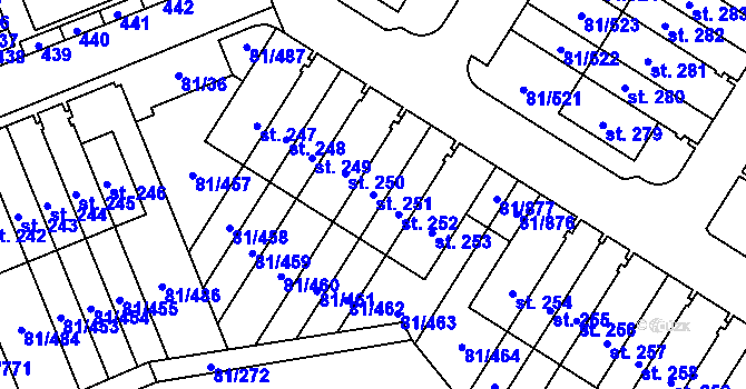 Parcela st. 251 v KÚ Nupaky, Katastrální mapa