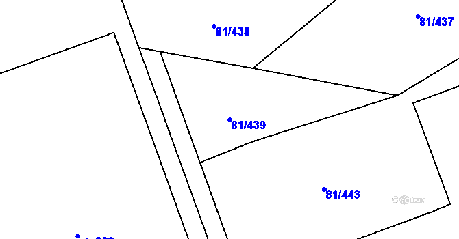 Parcela st. 81/439 v KÚ Nupaky, Katastrální mapa