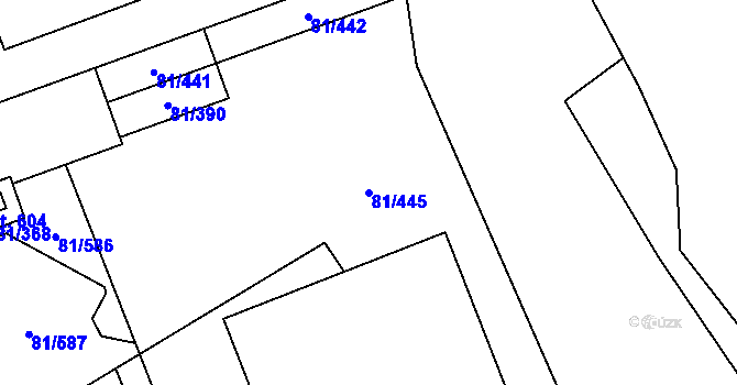 Parcela st. 81/445 v KÚ Nupaky, Katastrální mapa