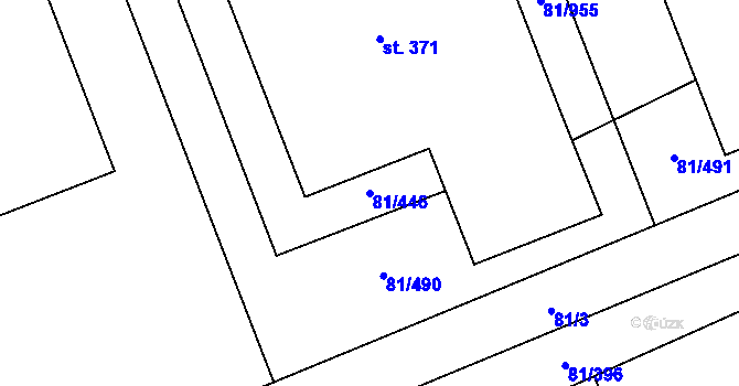Parcela st. 81/446 v KÚ Nupaky, Katastrální mapa