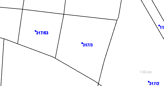 Parcela st. 317/3 v KÚ Nupaky, Katastrální mapa