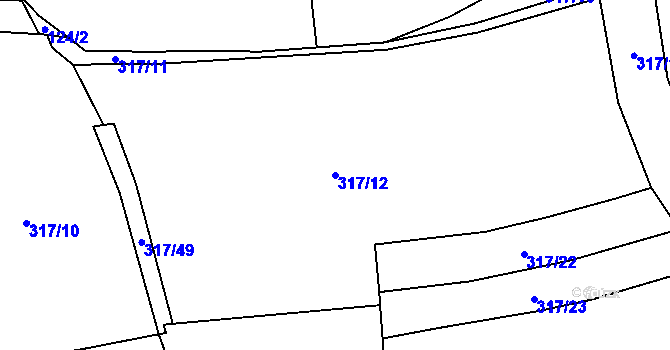 Parcela st. 317/12 v KÚ Nupaky, Katastrální mapa