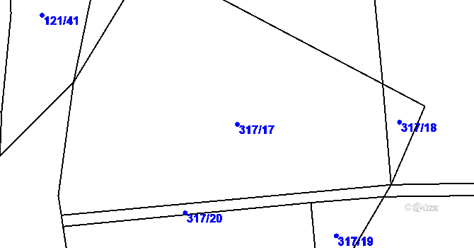 Parcela st. 317/17 v KÚ Nupaky, Katastrální mapa