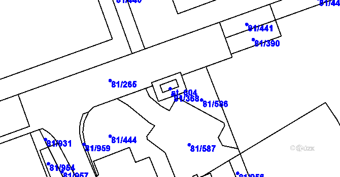Parcela st. 604 v KÚ Nupaky, Katastrální mapa