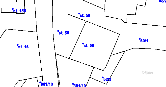 Parcela st. 59 v KÚ Češov, Katastrální mapa