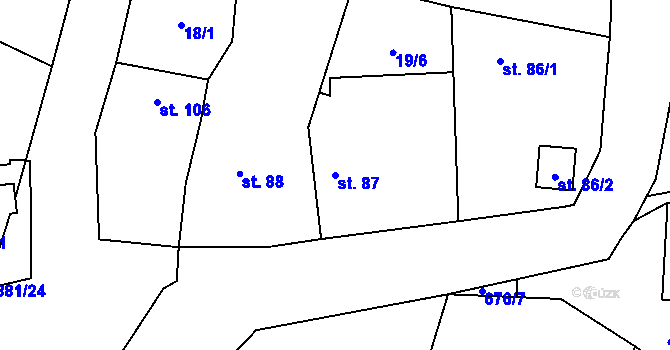 Parcela st. 87 v KÚ Češov, Katastrální mapa