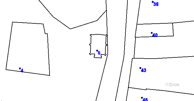 Parcela st. 5 v KÚ Číčenice, Katastrální mapa