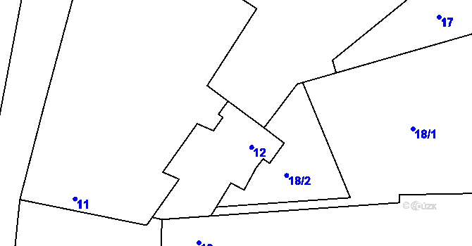 Parcela st. 12 v KÚ Číčenice, Katastrální mapa