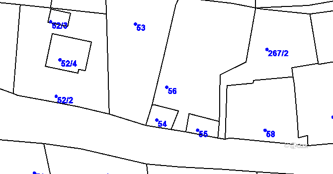 Parcela st. 56 v KÚ Číčenice, Katastrální mapa