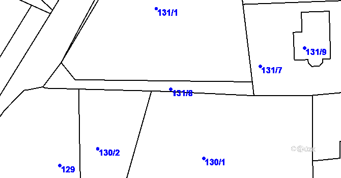 Parcela st. 131/8 v KÚ Číčenice, Katastrální mapa