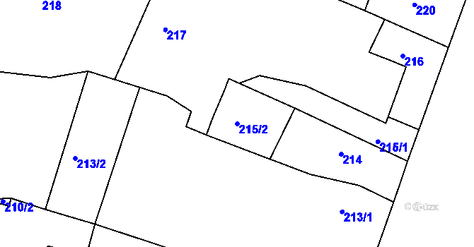 Parcela st. 215/2 v KÚ Číčenice, Katastrální mapa