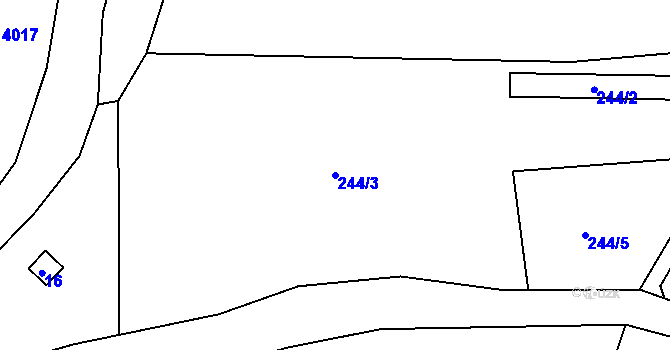 Parcela st. 244/3 v KÚ Číčenice, Katastrální mapa
