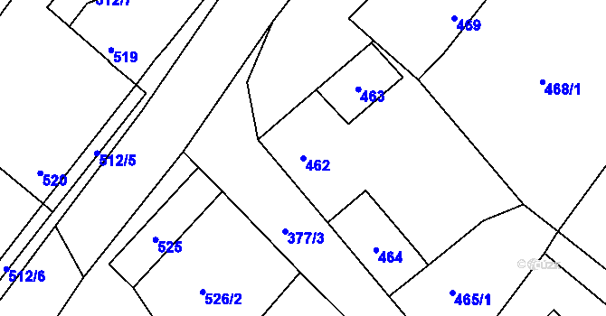 Parcela st. 462 v KÚ Číčenice, Katastrální mapa