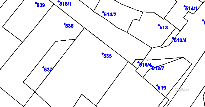 Parcela st. 535 v KÚ Číčenice, Katastrální mapa
