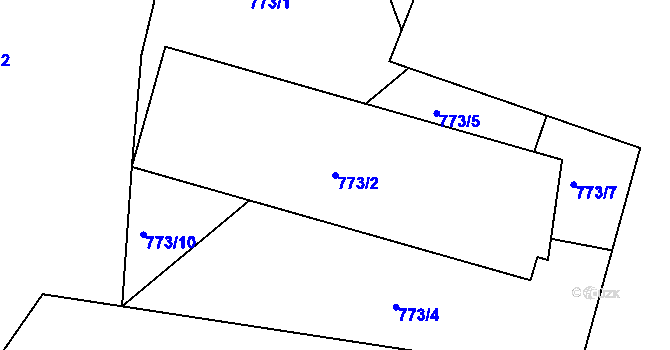 Parcela st. 773/2 v KÚ Číčenice, Katastrální mapa