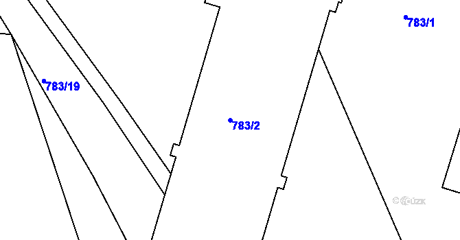 Parcela st. 783/2 v KÚ Číčenice, Katastrální mapa