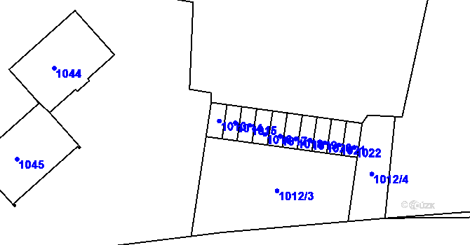 Parcela st. 1014 v KÚ Číčenice, Katastrální mapa