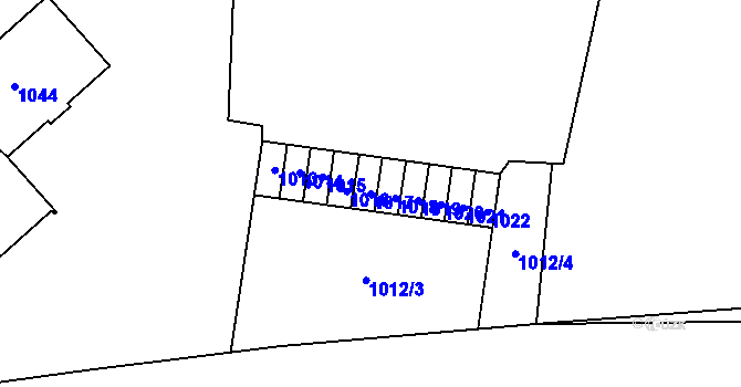 Parcela st. 1017 v KÚ Číčenice, Katastrální mapa