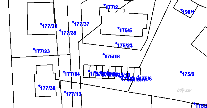 Parcela st. 175/18 v KÚ Číčenice, Katastrální mapa