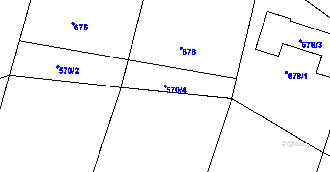 Parcela st. 570/4 v KÚ Číčenice, Katastrální mapa