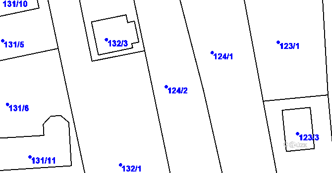 Parcela st. 124/2 v KÚ Číčenice, Katastrální mapa