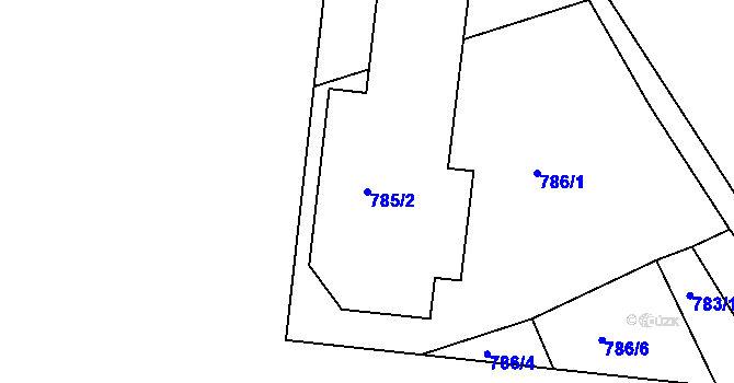 Parcela st. 785/2 v KÚ Číčenice, Katastrální mapa