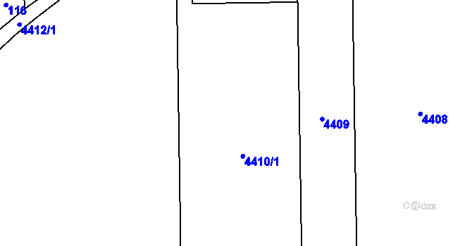 Parcela st. 4410 v KÚ Číčenice, Katastrální mapa