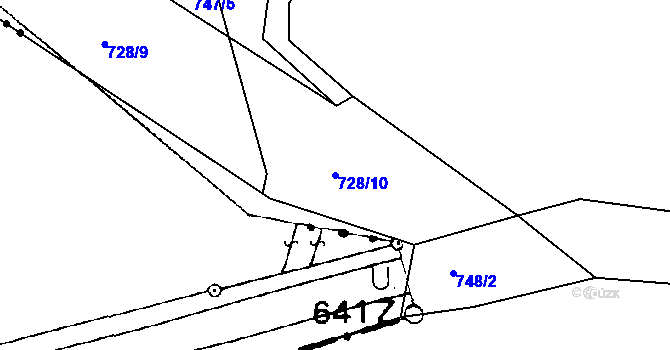 Parcela st. 728/10 v KÚ Číčenice, Katastrální mapa