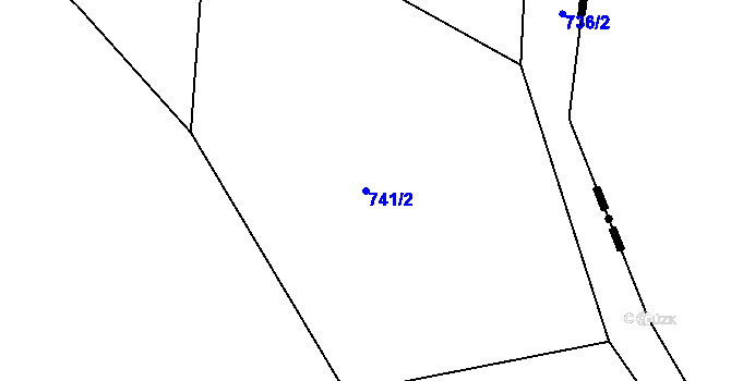 Parcela st. 741/2 v KÚ Číčenice, Katastrální mapa