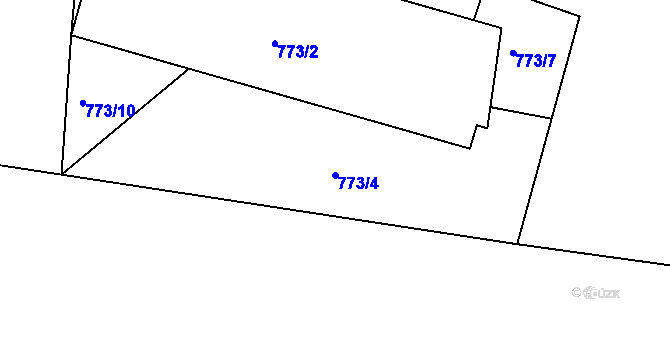 Parcela st. 773/4 v KÚ Číčenice, Katastrální mapa