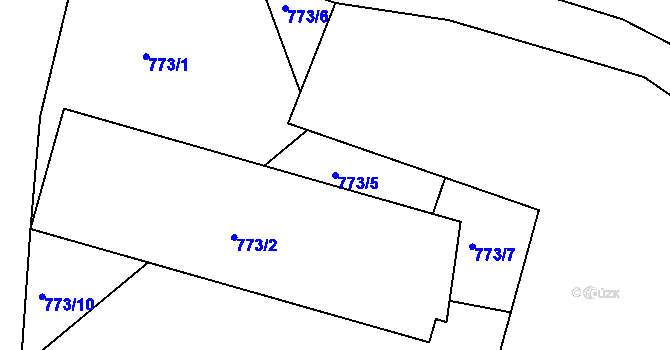 Parcela st. 773/5 v KÚ Číčenice, Katastrální mapa
