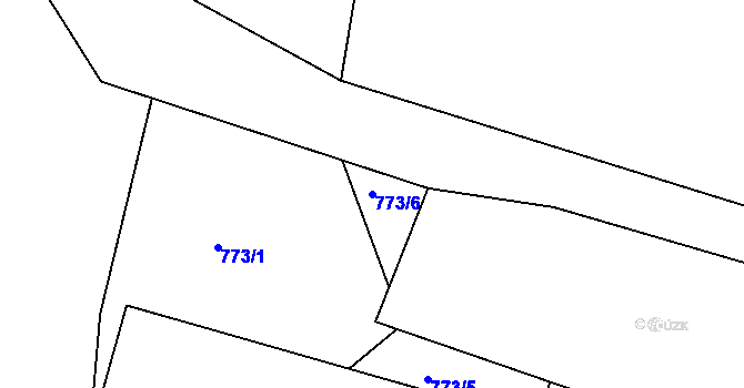 Parcela st. 773/6 v KÚ Číčenice, Katastrální mapa