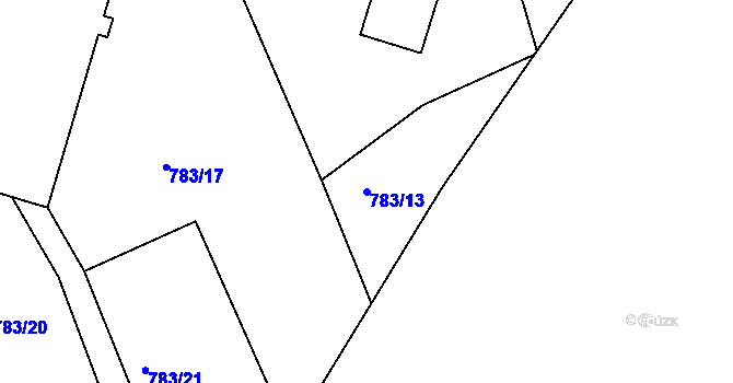 Parcela st. 783/13 v KÚ Číčenice, Katastrální mapa
