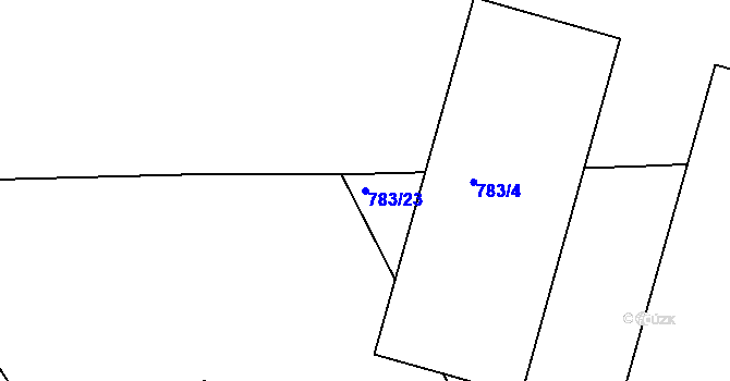 Parcela st. 783/23 v KÚ Číčenice, Katastrální mapa