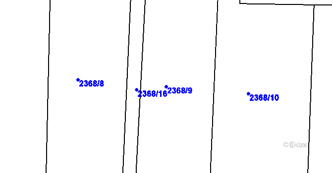 Parcela st. 2368/9 v KÚ Číčenice, Katastrální mapa