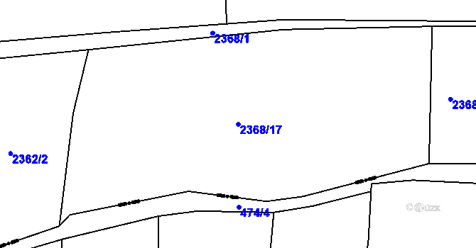 Parcela st. 2368/17 v KÚ Číčenice, Katastrální mapa