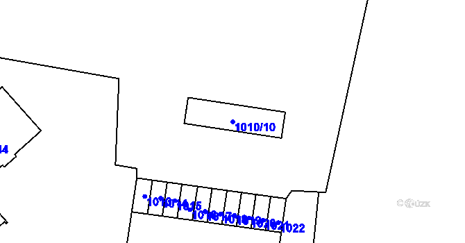 Parcela st. 1010/10 v KÚ Číčenice, Katastrální mapa