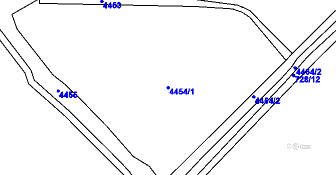 Parcela st. 4454/1 v KÚ Číčenice, Katastrální mapa