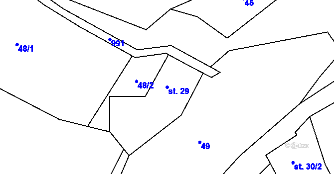 Parcela st. 29 v KÚ Číčov, Katastrální mapa